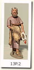 Pastor con bastón y gallo-