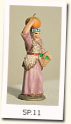 Mujer con cesto y calabaza-